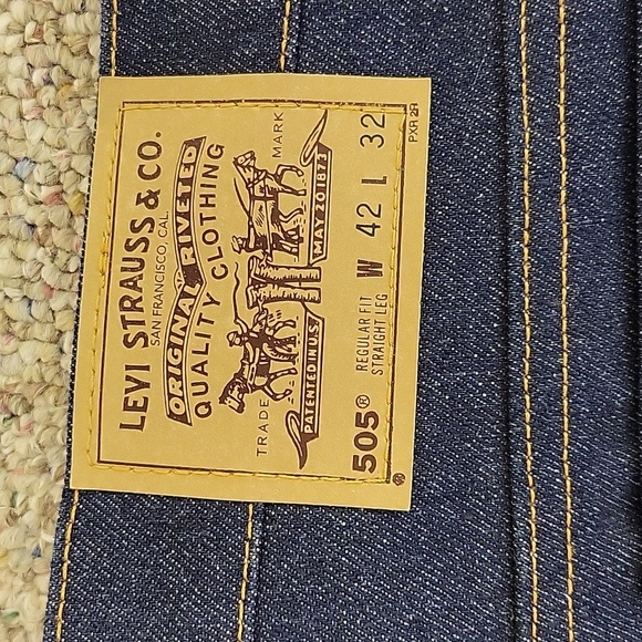 Levi's Men's Orange Tab Deadstock 1994 Blue Jeans 505 42 X 32 Cotton USA - Picture 2 of 8